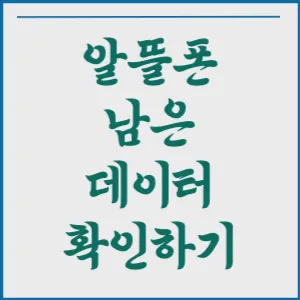 알뜰폰 남은 데이터 확인 방법&#44; 실시간 데이터 확인하는 3가지 방법!