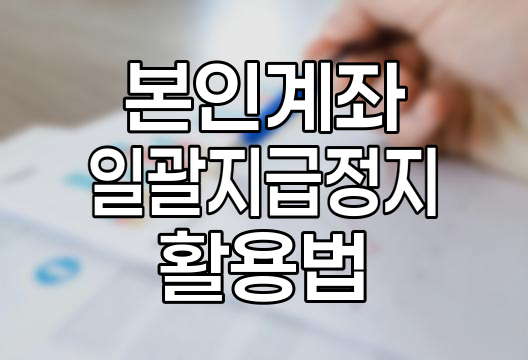 본인계좌 일괄지급정지, 금융사기 예방의 핵심