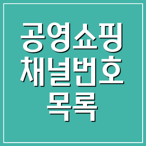  공영쇼핑 채널번호 목록