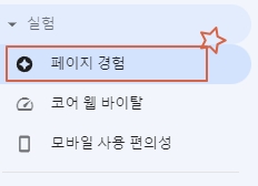 페이지경험확인