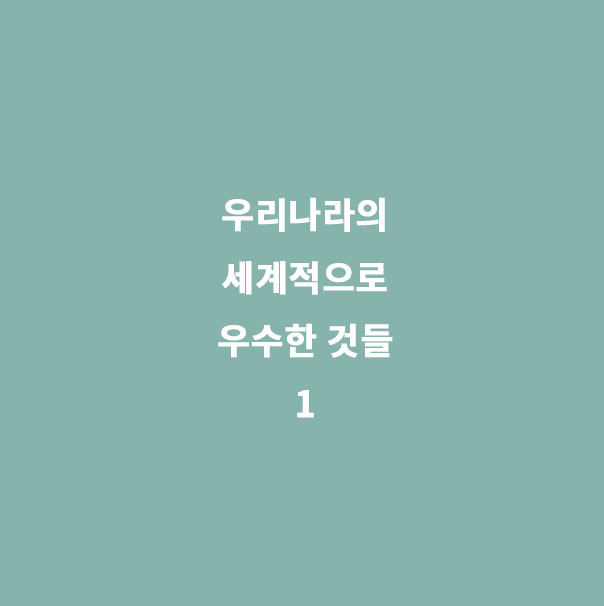  우리나라의 세계적으로 우수한 것들 1