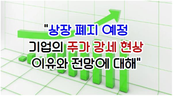 상장 폐지 예정 기업의 주가 강세 현상 이유와 전망에 대해