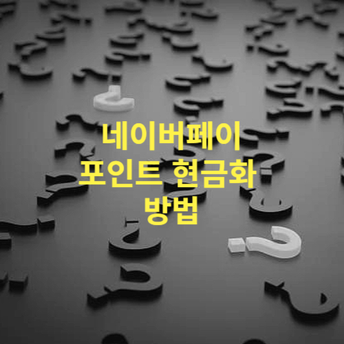 네이버페이 포인트 현금화 방법