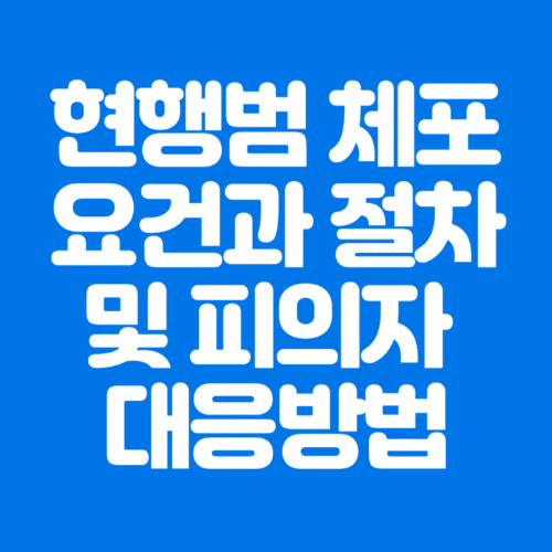 현행범체포요건과절차및피의자대응방법-파란바탕-하얀글씨-썸네일이미지