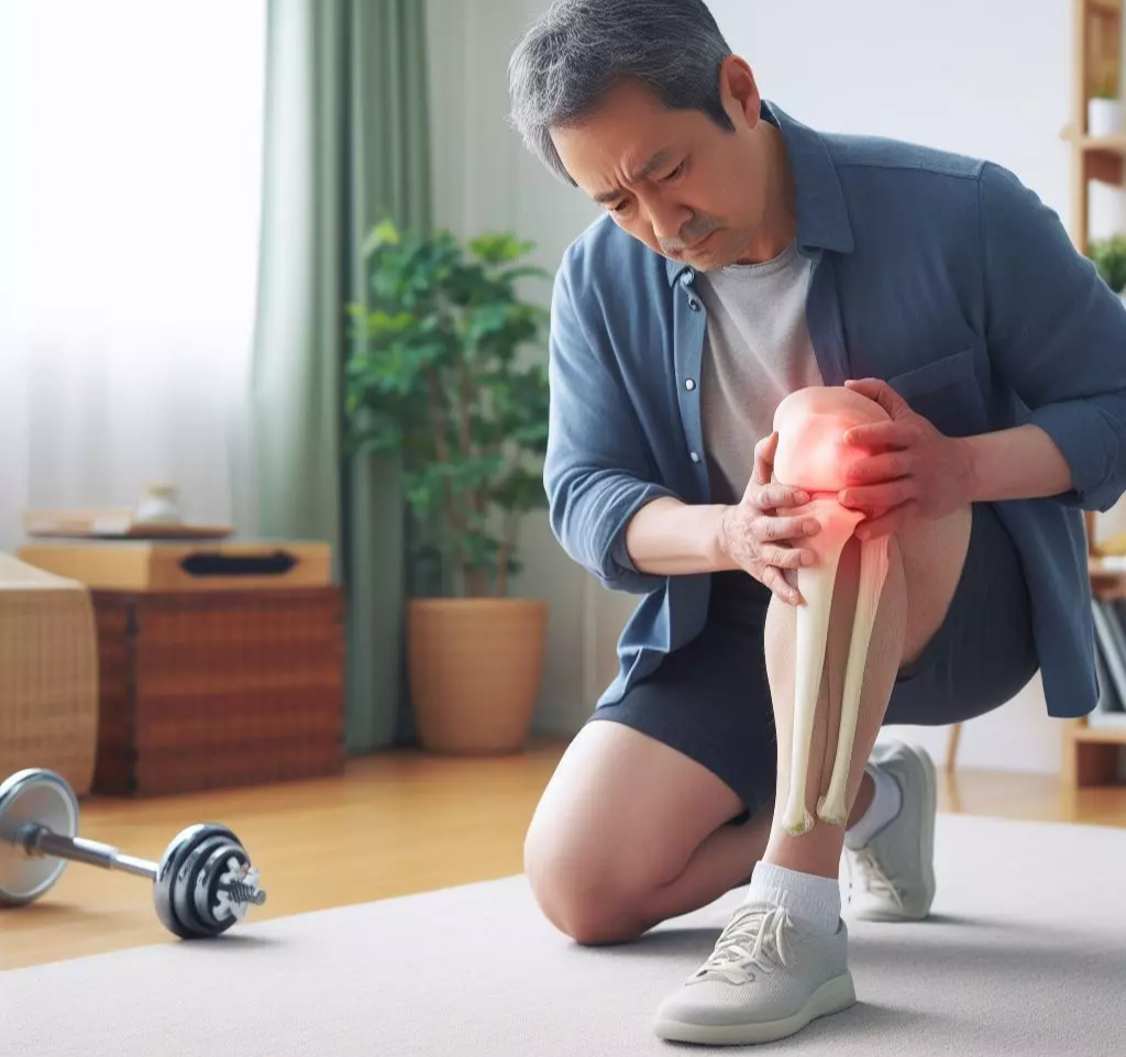 무릎관절이 안좋은 50대 한국남성