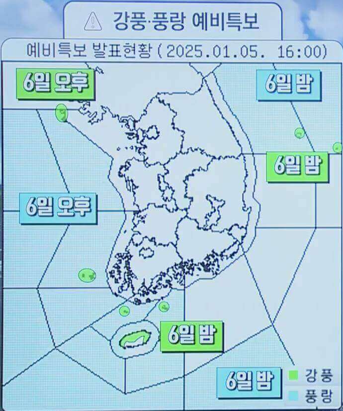 강풍 풍랑 예비특보