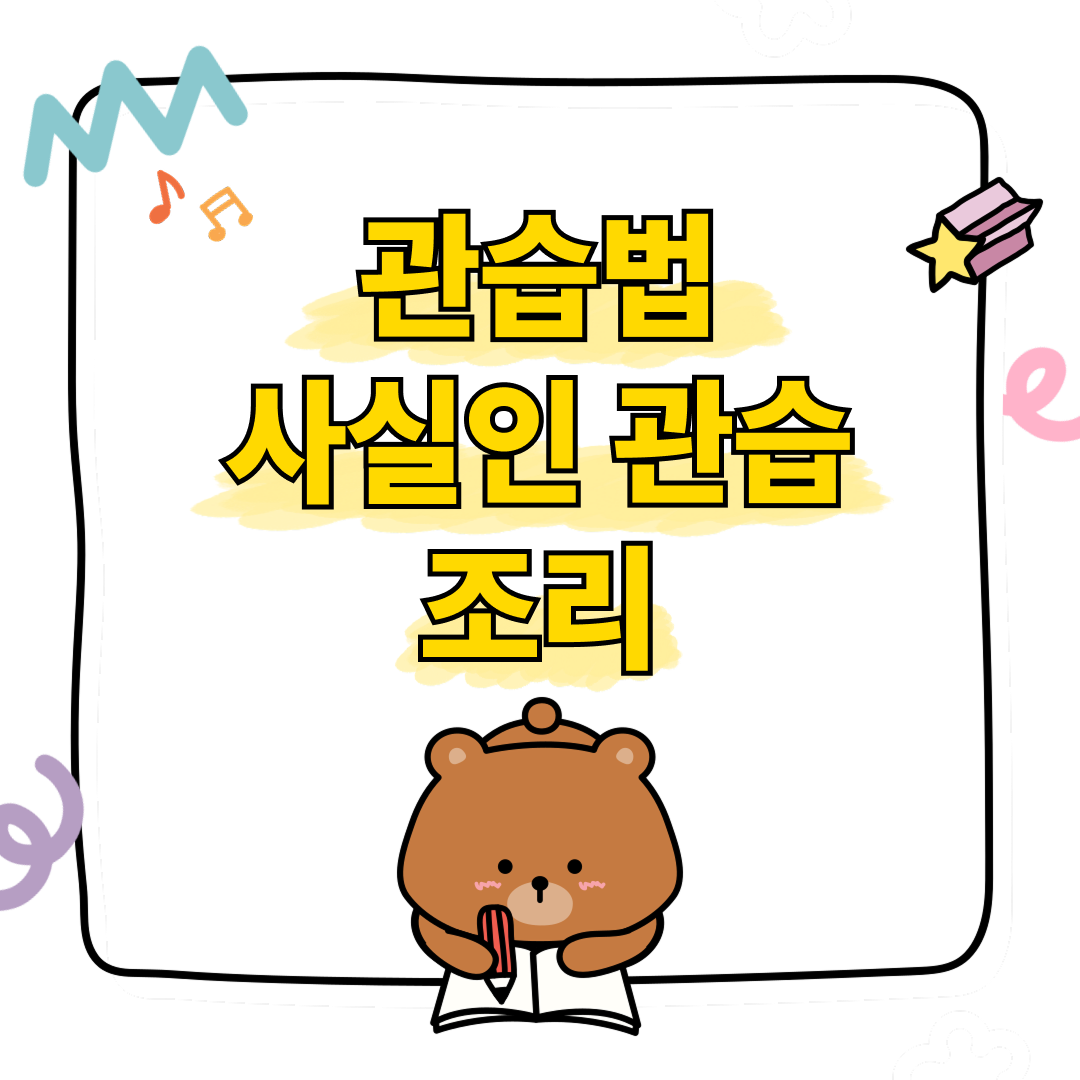 관습법, 사실인관습, 조리