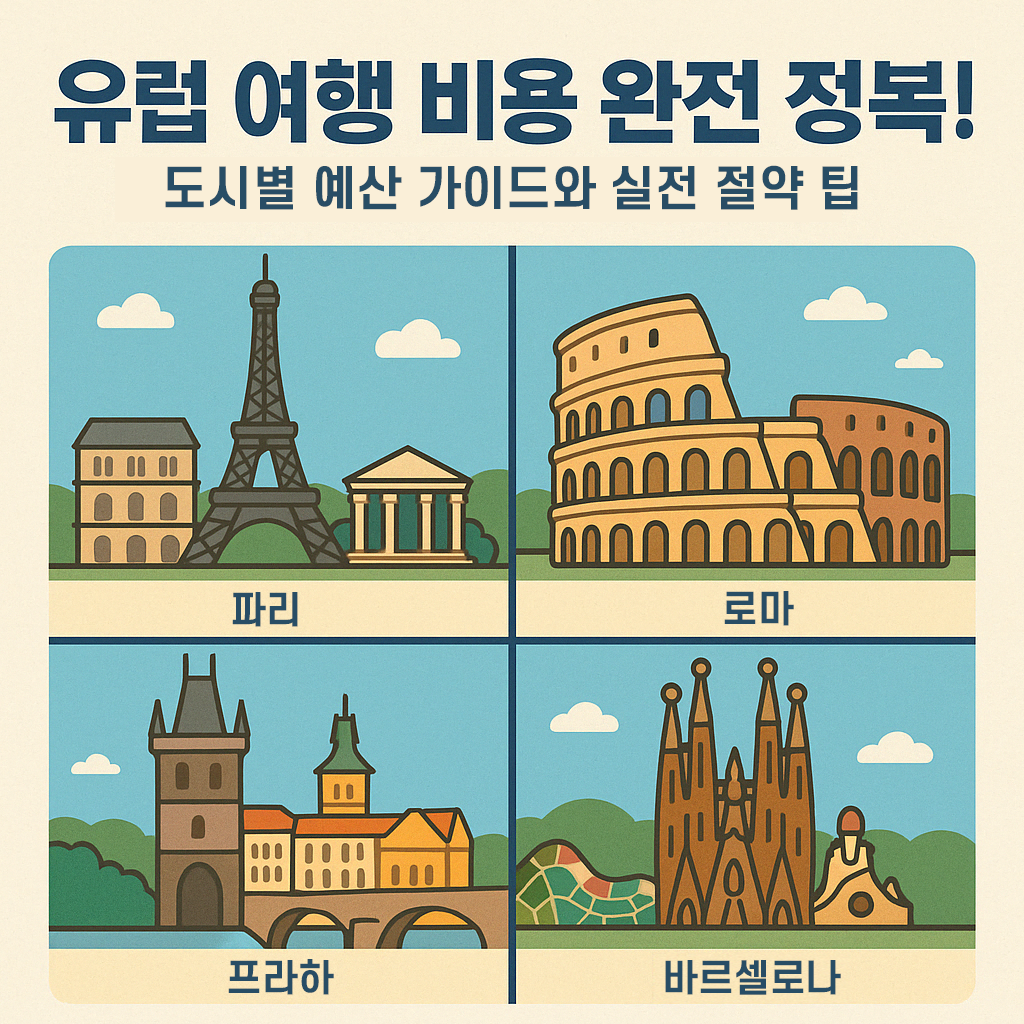 유럽 여행 비용 완전 정복! 도시별 예산 가이드와 실전 절약 팁(파리, 로마, 프라하, 바르셀로나)