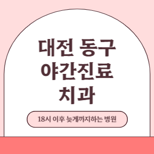 대전 동구 야간진료 치과 병원 (18시 이후 늦게까지하는 병원)