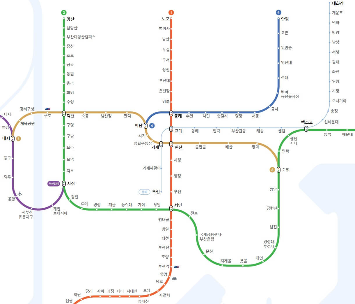 부산지하철노선도