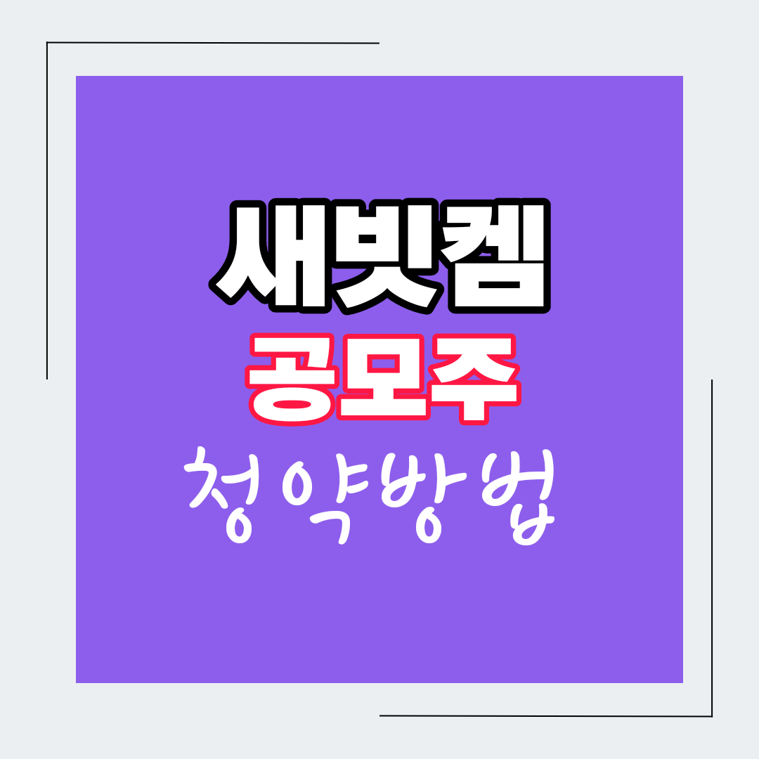  새빗켐 공모주 청약방법 균등배정수량 최대 비례 청약 수량 증거금