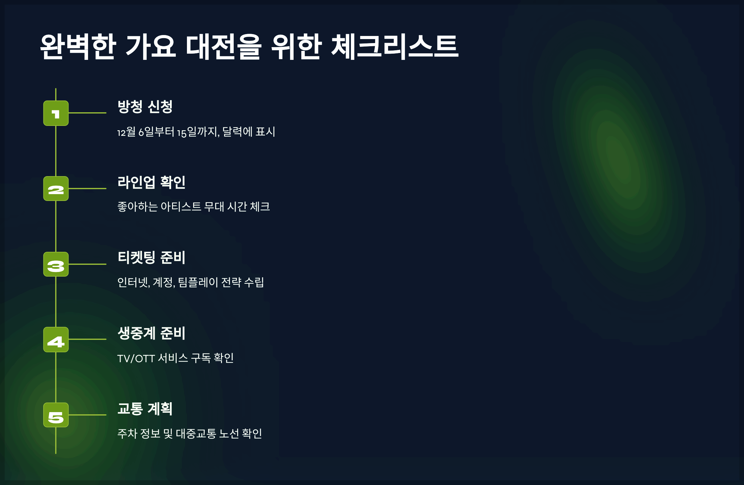 완벽한 가요 대전을 위한 체크리스트