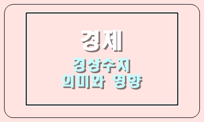  경상 수지의 의미와 국민 경제에 미치는 영향