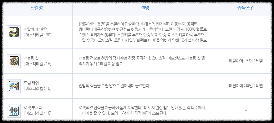 메이플스토리 메카닉 스킬트리 하이퍼 코어 강화 총정리 메이플스토리 메카닉 스킬트리 하이퍼 코어 강화 총정리