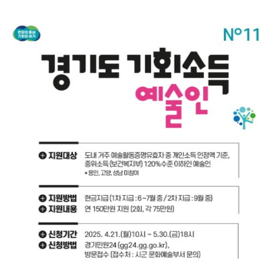 경기도예술인지원 내용