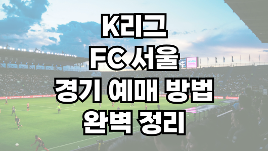 FC 서울 경기 예매 방법 완벽 정리! 티켓 예매 꿀팁까지