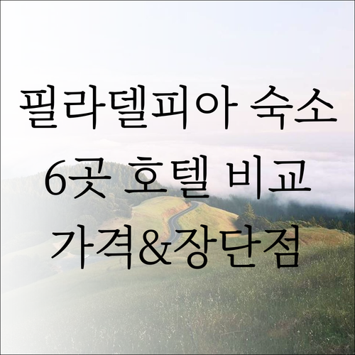 필라델피아 숙소 고민 끝 6개 호텔 