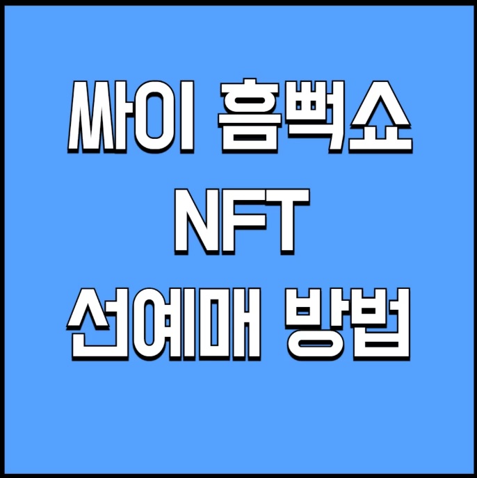 싸이 흠뻑쇼 NFT 선예매 방법