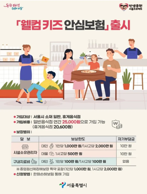 서울시 웰컴키즈 안심보험 출시