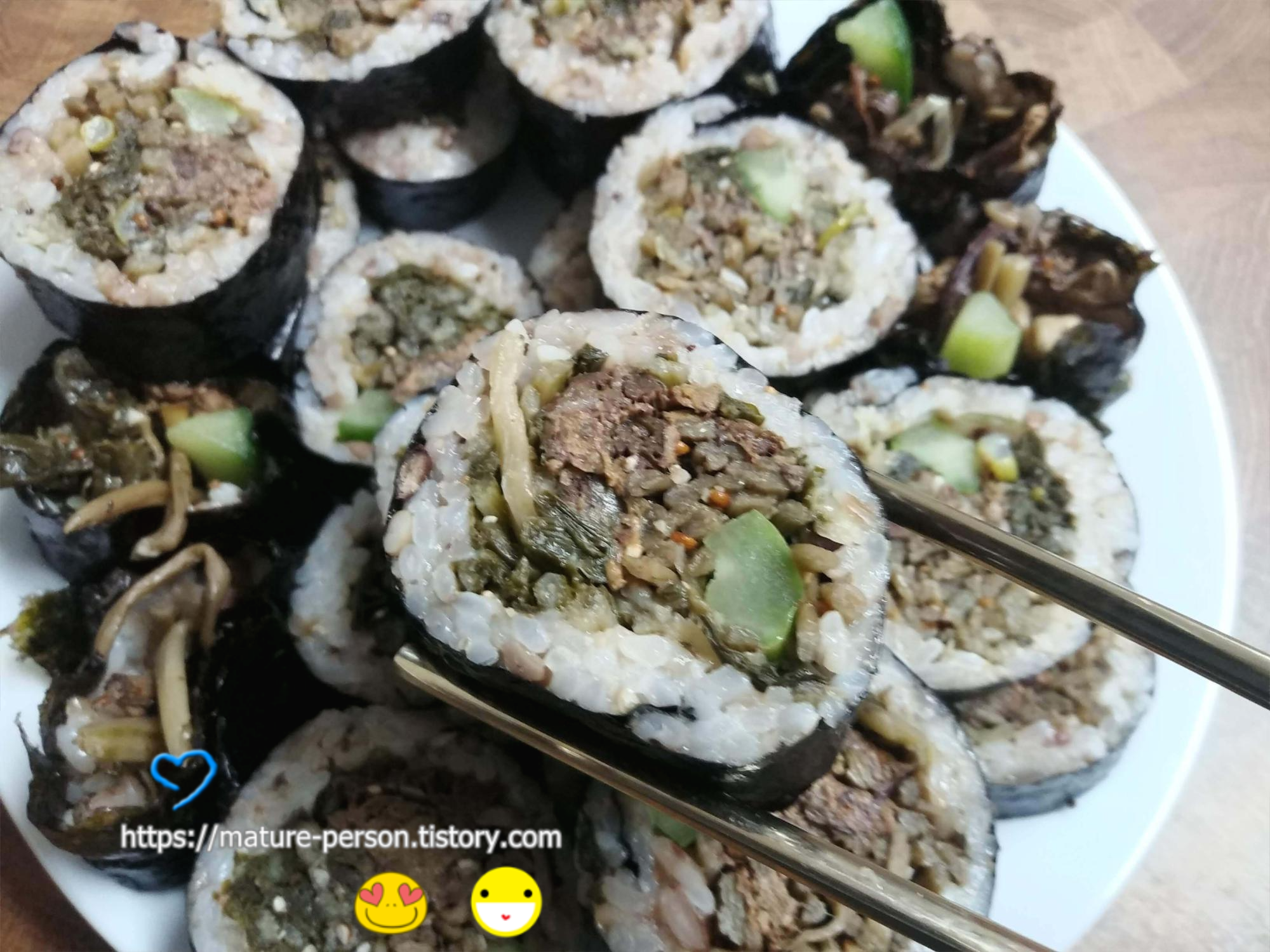 땡초김밥, 나물김밥으로 냉장고 파먹기