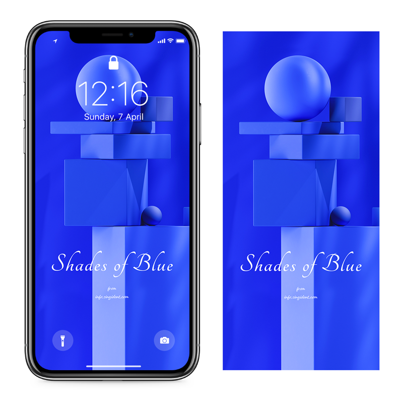 06 파란색 구와 큐브 C - Shades of Blue 파란색배경화면