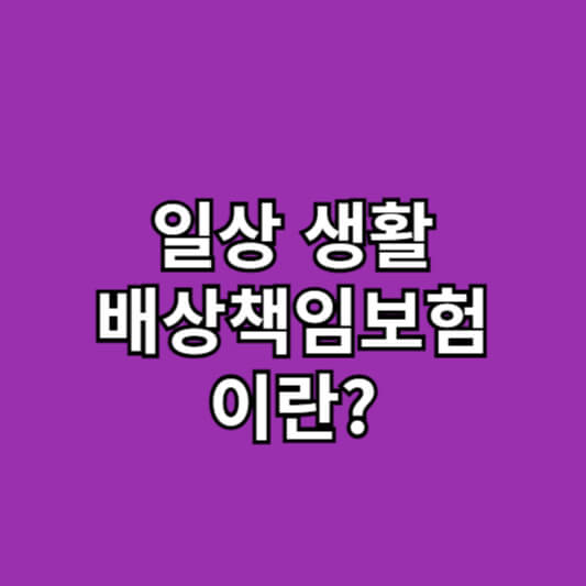 일상생활배상책임보험 가입확인방법(누수)