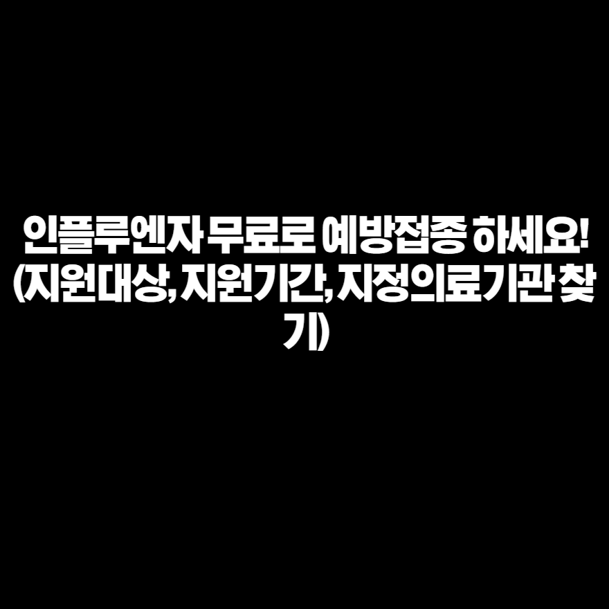 인플루엔자 무료로 예방접종 하세요!(지원대상, 지원기간, 지정의료기관 찾기) 인플루엔자 무료로 예방접종 하세요!(지원대상, 지원기간, 지정의료기관 찾기)