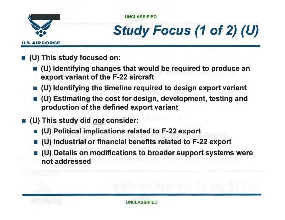 F-22 수출 버전 연구 목표