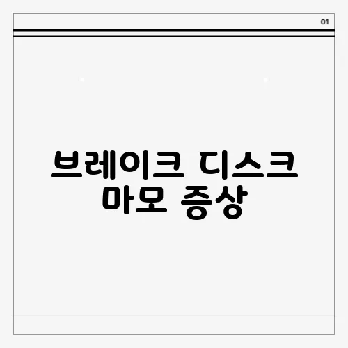 브레이크 디스크 마모 증상, 차량 점검 필수