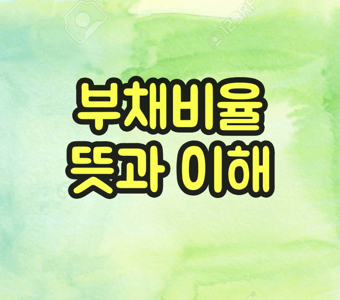 부채비율 뜻과 이해