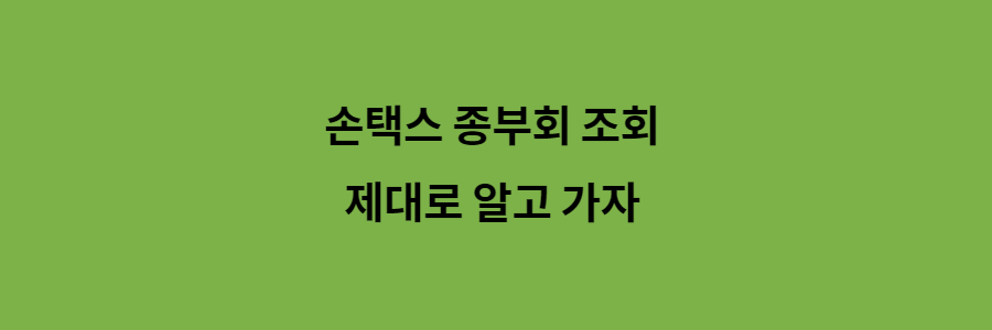  손택스 종부세 조회 방법과 확인해봐야 할 점?