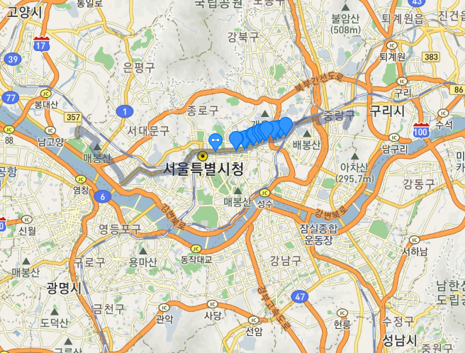  [서울] 271A, 271B  버스 노선, 요금 : 서일대, 청량리역, 이대역, 홍대입구역