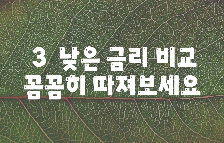 ### 3.  낮은 금리 비교|  꼼꼼히 따져보세요