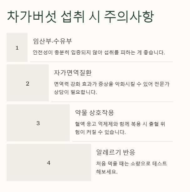 차가버섯 섭취 시 주의사항
