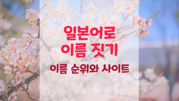  일본어 이름 짓기, 일본어 여자 이름 어떤게 있을까?