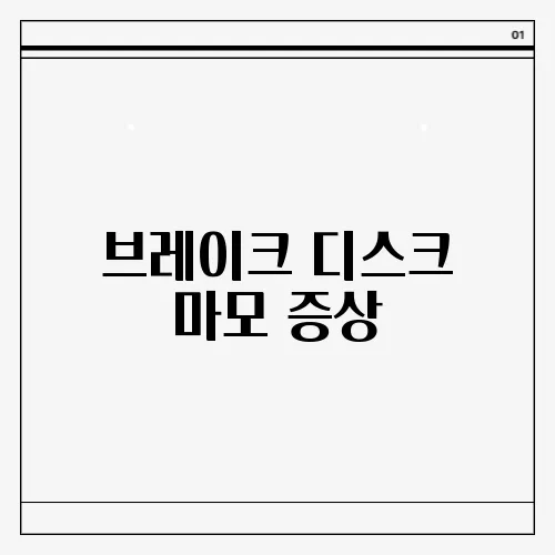 브레이크 디스크 마모 증상