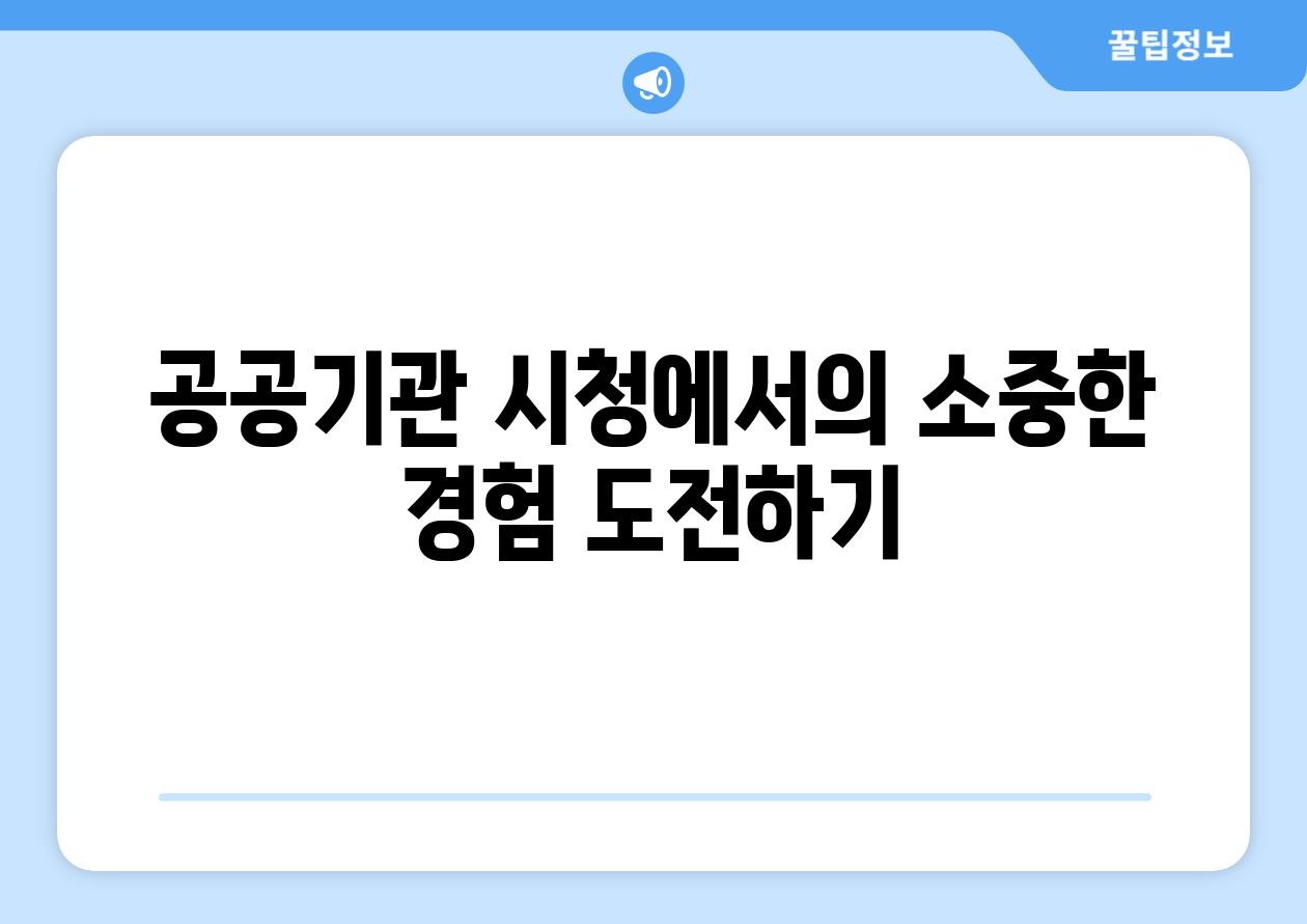 공공기관 시청에서의 소중한 경험 도전하기