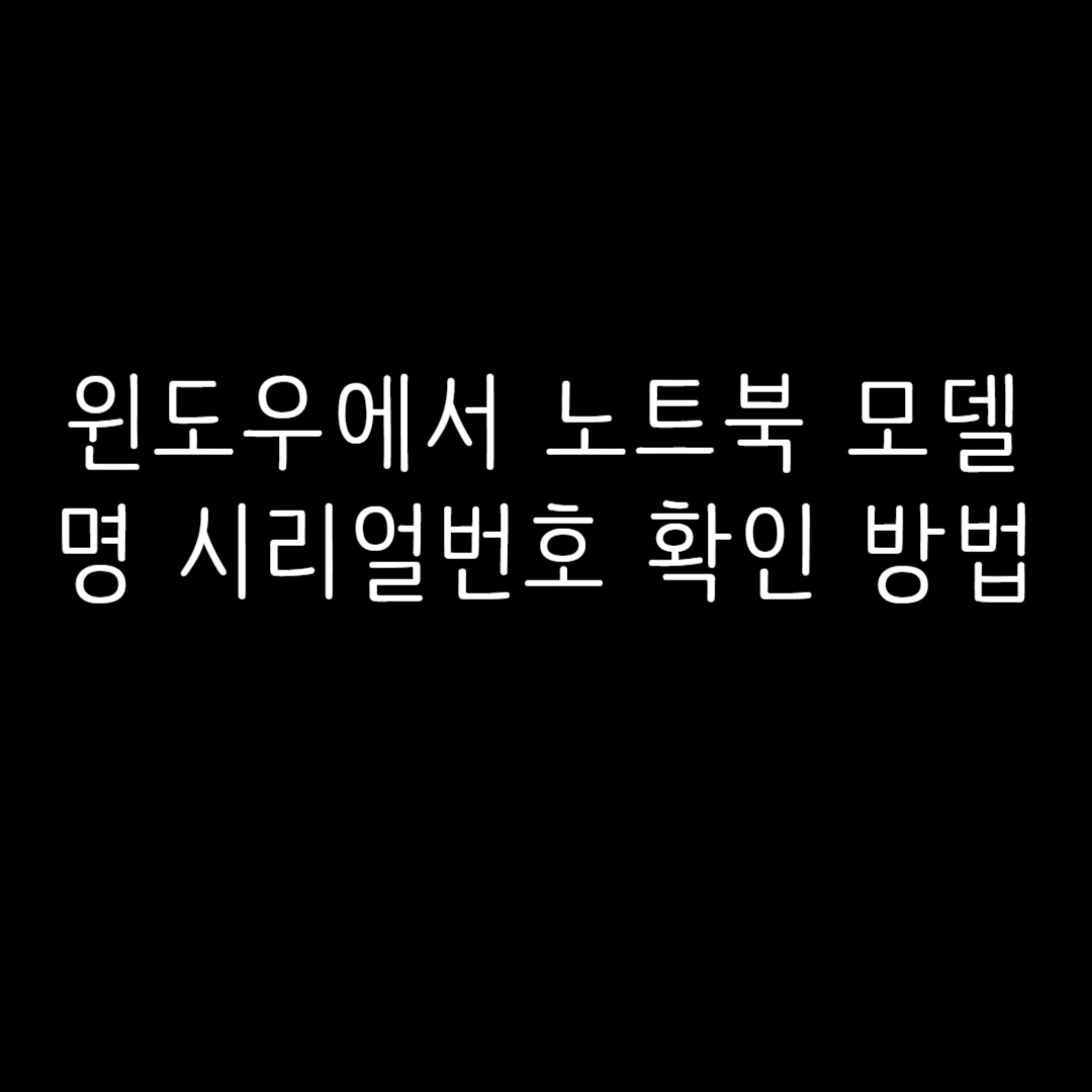 윈도우에서 노트북 모델명 시리얼번호 확인 방법 윈도우에서 노트북 모델명 시리얼번호 확인 방법