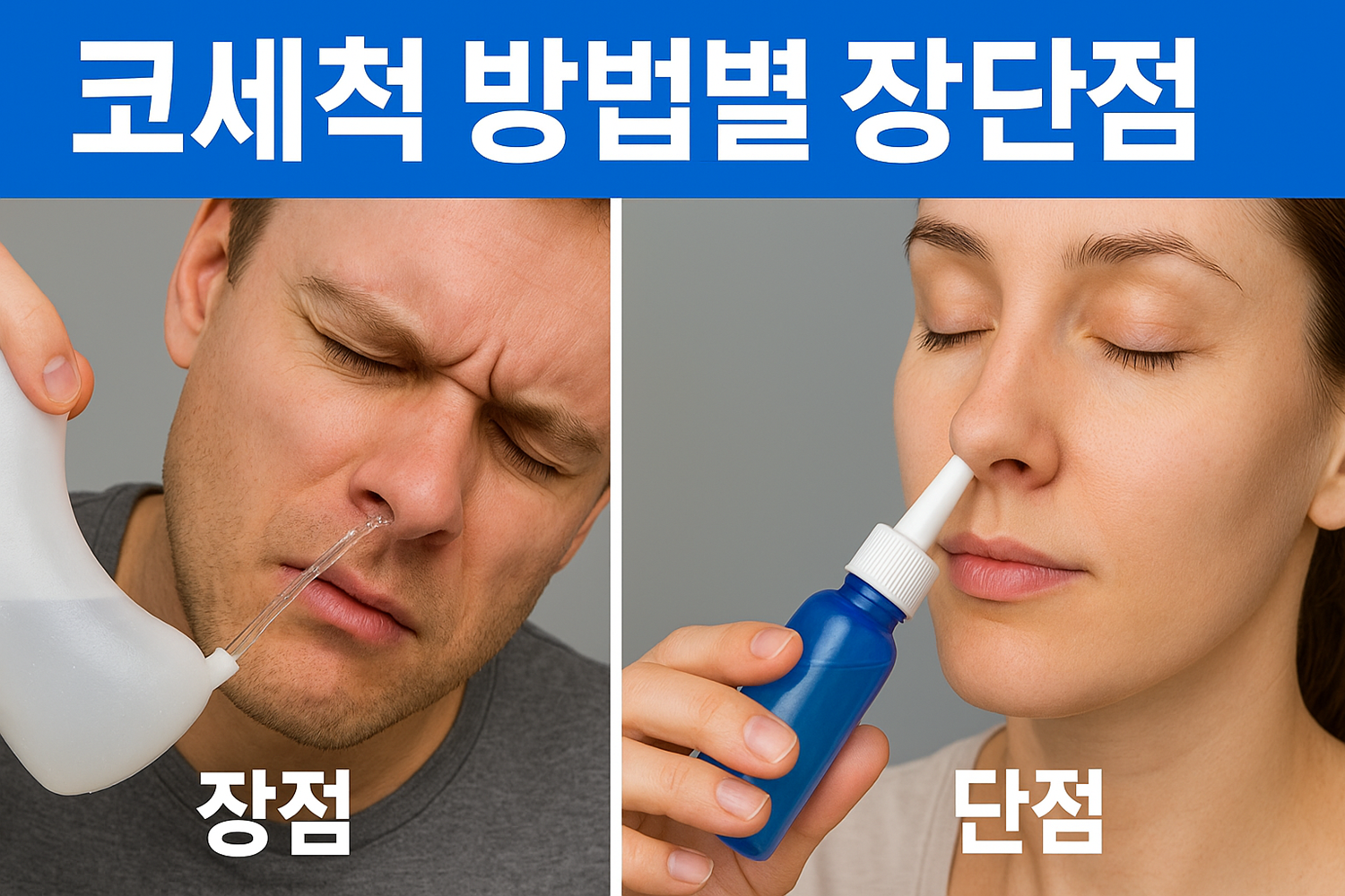 코세척 방법별 장단점