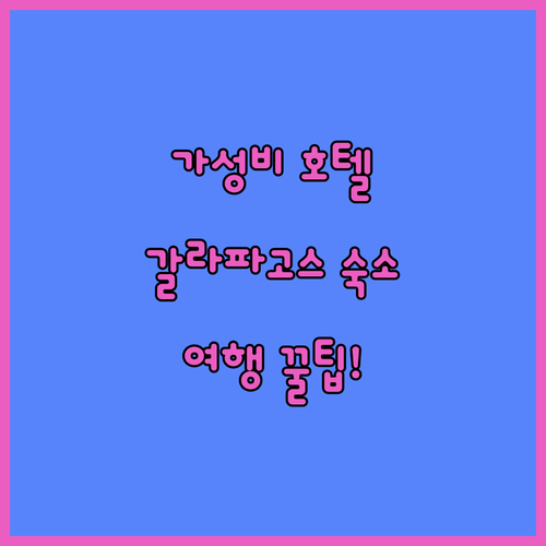 가성비와 품격을 모두 갖춘 갈라파고스