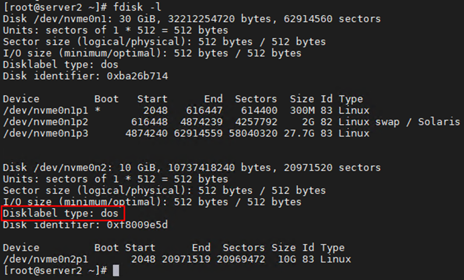 fdisk -l