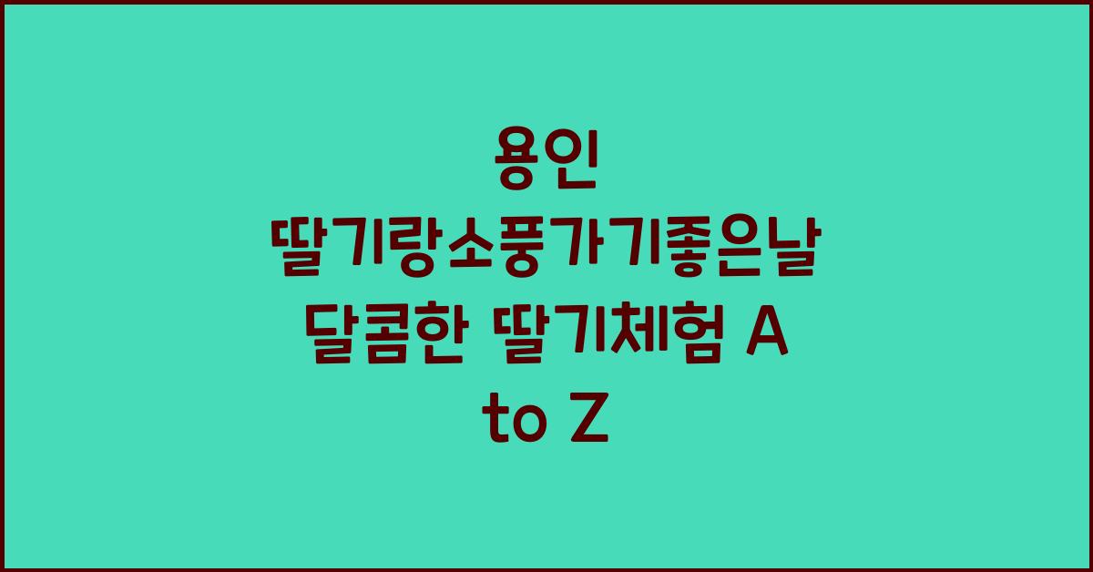 딸기랑소풍가기좋은날