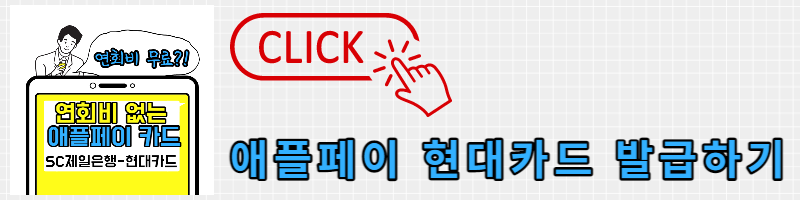 휴대폰을 든 남자가 연회비 무료인 현대카드를 보고 놀라고 있다.