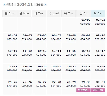 더헤븐cc 1박 2일 골프 패키지 가격 및 날씨 (11월 29일)