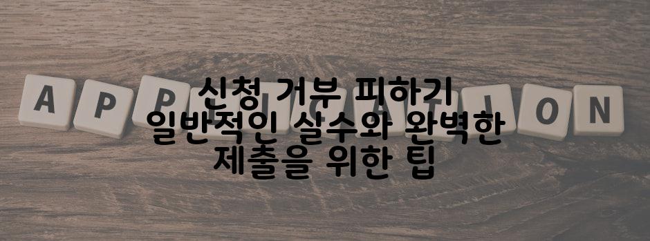 신청 거부 피하기 일반적인 실수와 완벽한 제출을 위한 팁