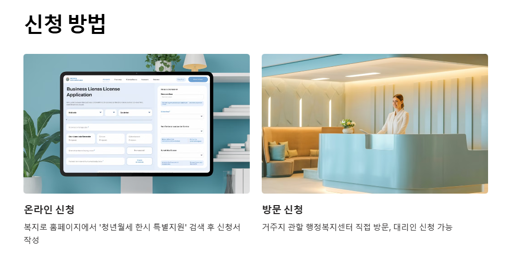 청년월세 한시 특별지원 신청방법