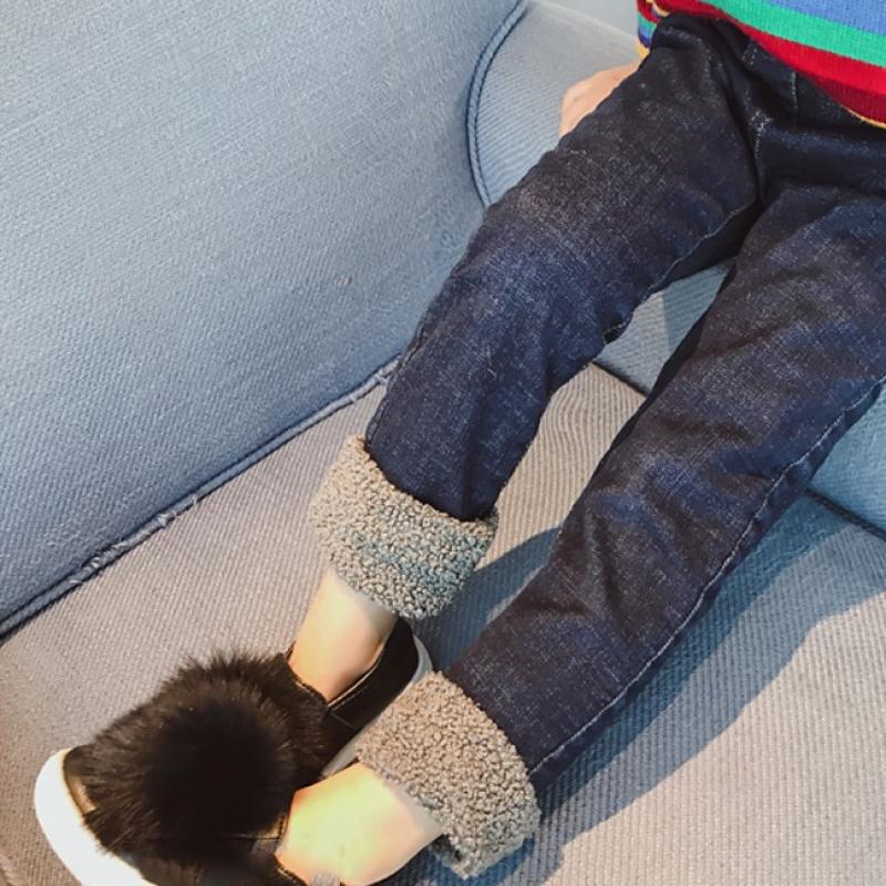 양털 롤업 청바지