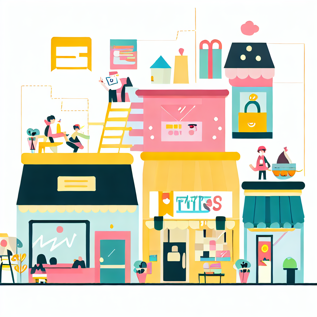 Flat vector style infographic showcasing the growth of various small retail businesses in Korea