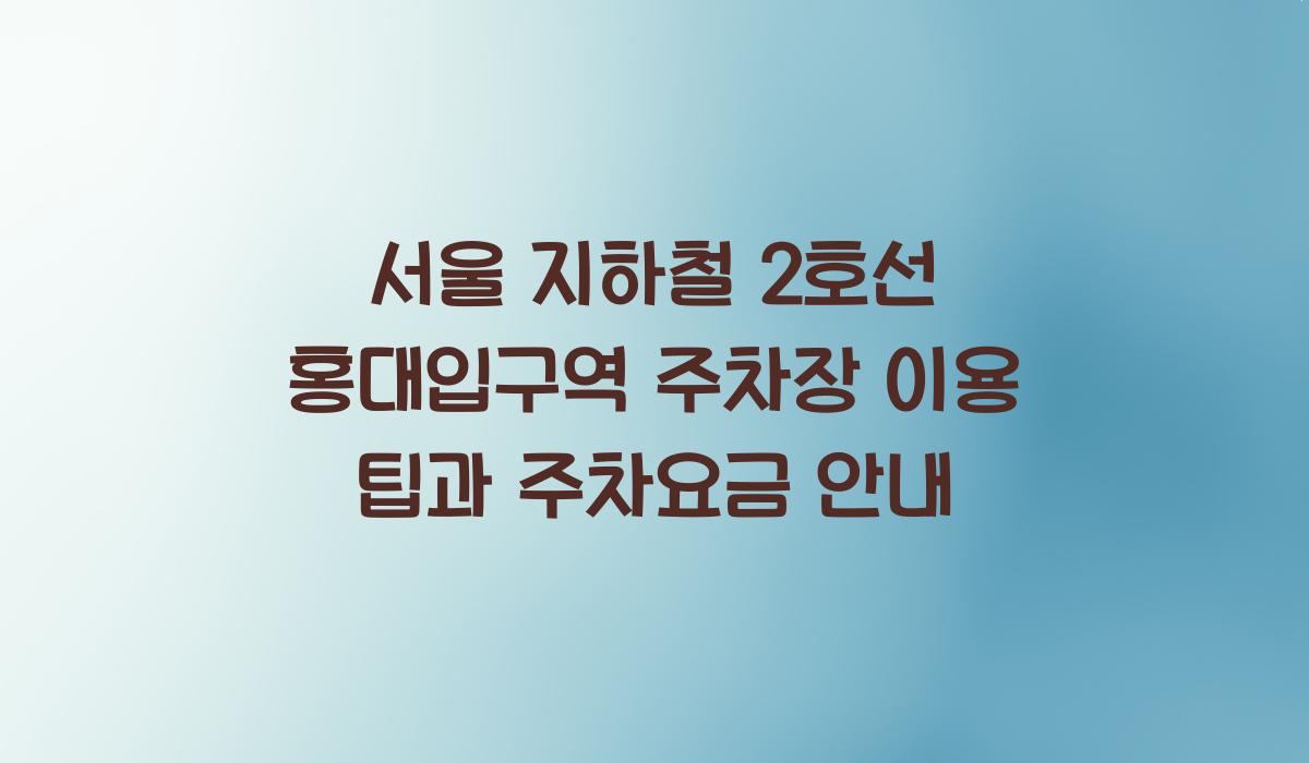 서울 지하철 2호선 홍대입구역 주차장