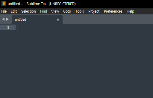 Sublime Text 설치 완료